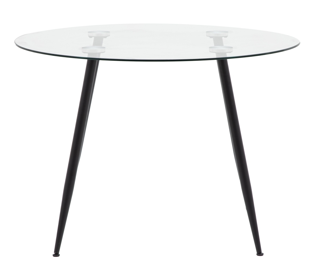Mack Clear Glass And Black Dining Table