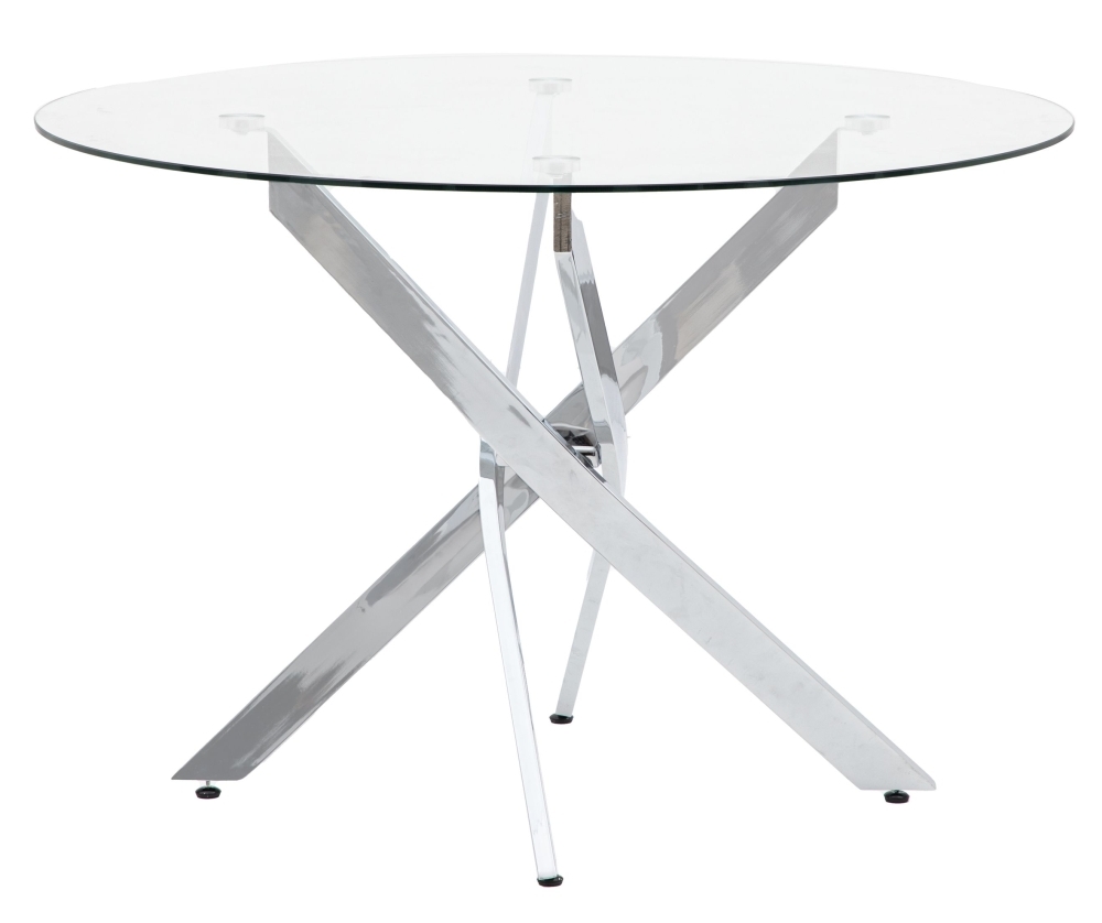 Ramsey Clear Glass And Chrome Dining Table
