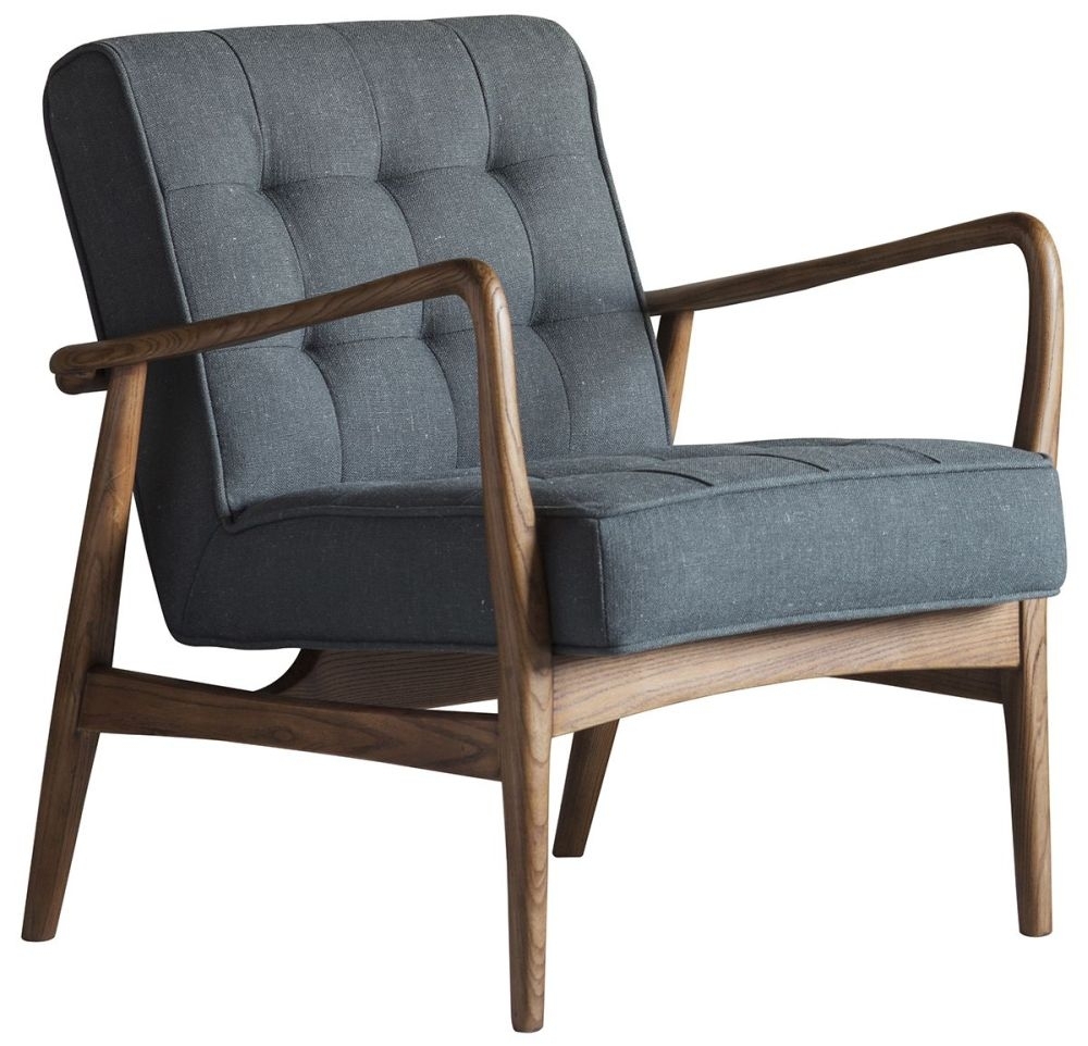 Durham Armchair Comes In Dark Grey Linen And Vintage Brown Leather Options