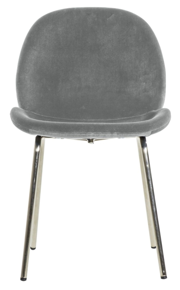 Flanagan Light Grey Velvet Dining Chair Sold In Pairs