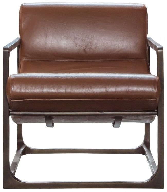 Boda Brown Leather Lounger Armchair Clearance Fs149