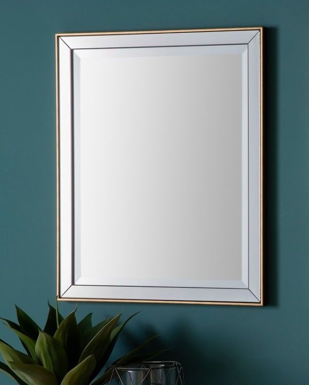 Gallery Direct Powell Gold Rectangular Mirror Set Of 4 50cm X 60cm Clearance B25