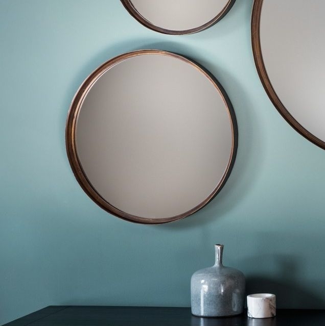 Gallery Direct Reading Bronze Round Mirror Set Of 4 41cm X 41cm Clearance B103