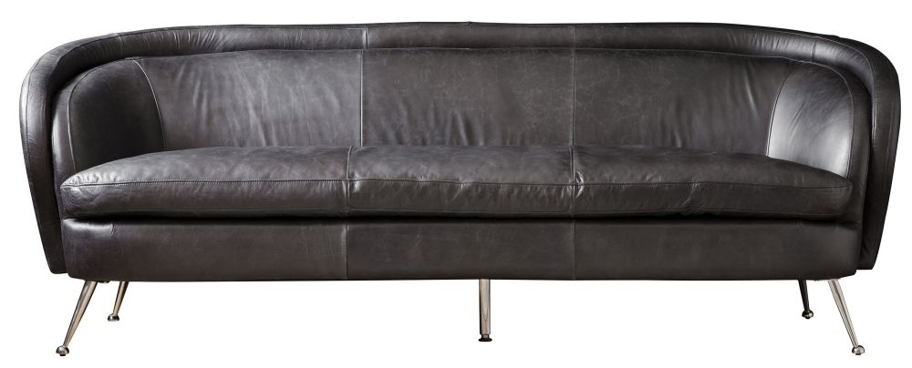 Tesoro Black Leather Sofa Clearance B105