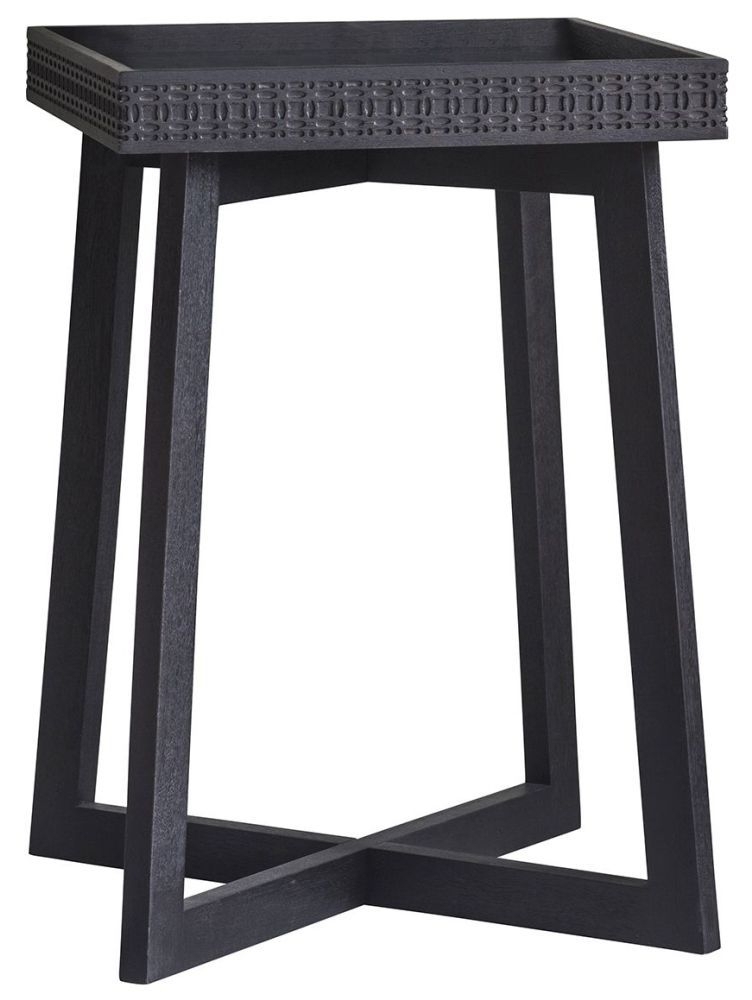 Boho Boutique Black Bedside Table Clearance Fs576