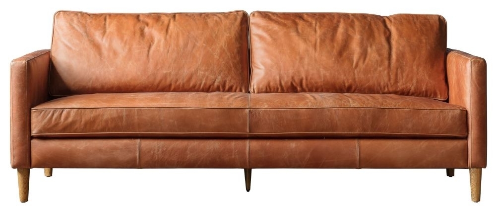 Helix Vintage Brown Leather 2 Seater Sofa Clearance Fss14556