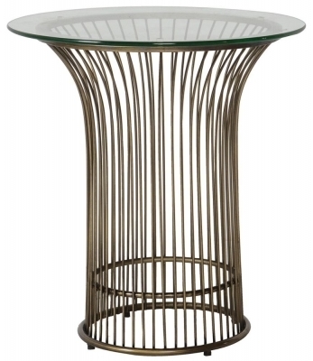 Zepplin Bronze And Glass Side Table Clearance D66