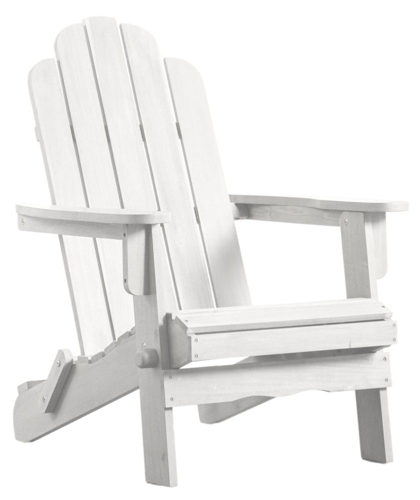 Barley Whitewash Outdoor Garden Foldable Lounge Chair