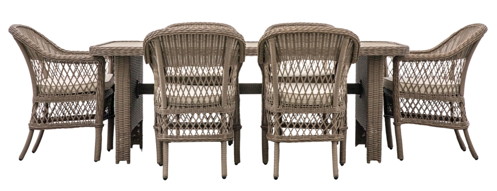 Plymouth Rattan 6 Seater Outdoor Garden Dining Set