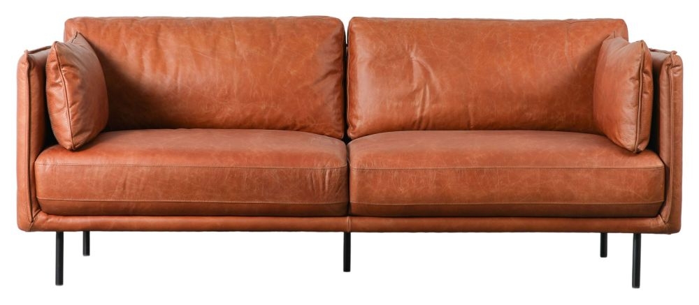 Wigmore Brown Leather 2 Seater Sofa