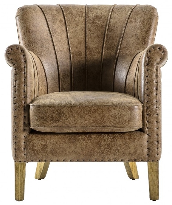 Hickman Brown Leather Armchair