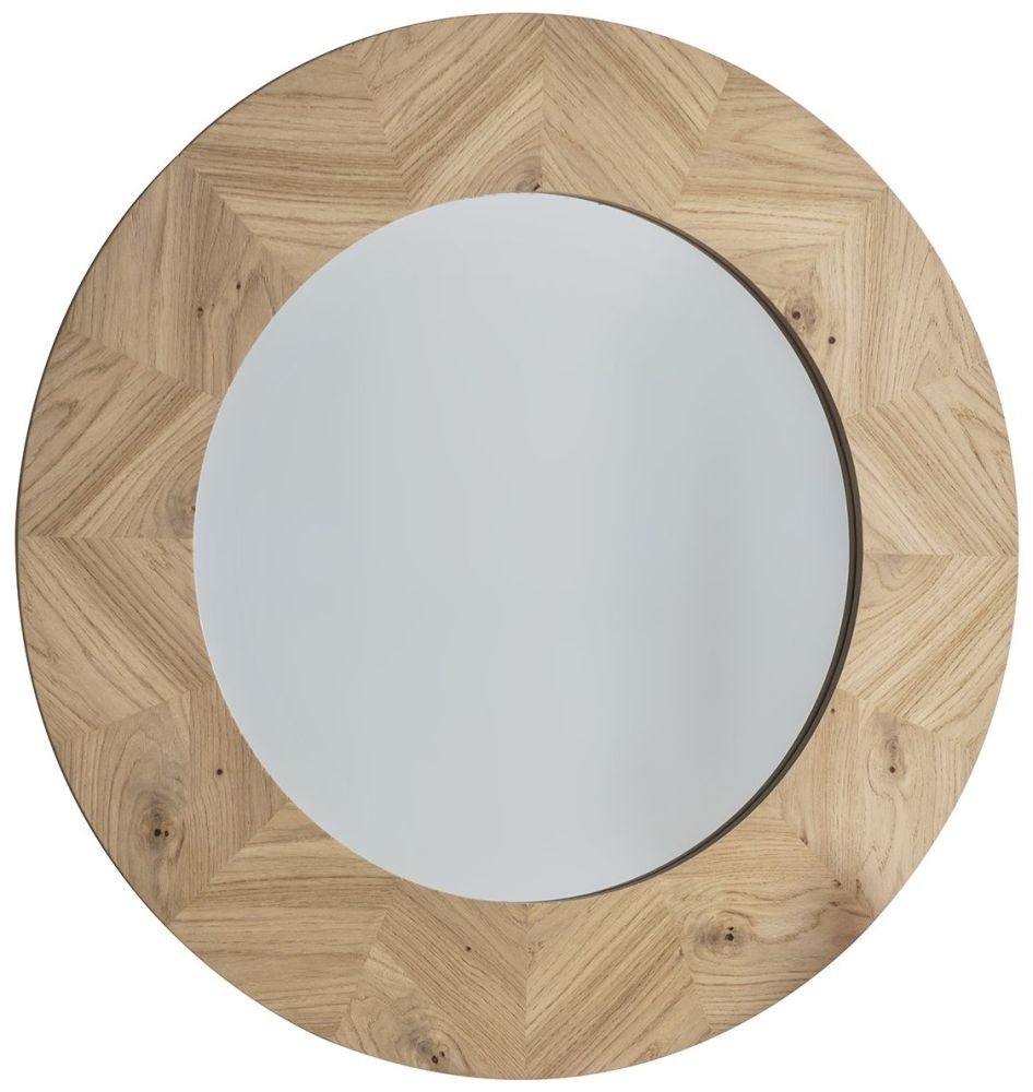 Milano Oak Round Mirror