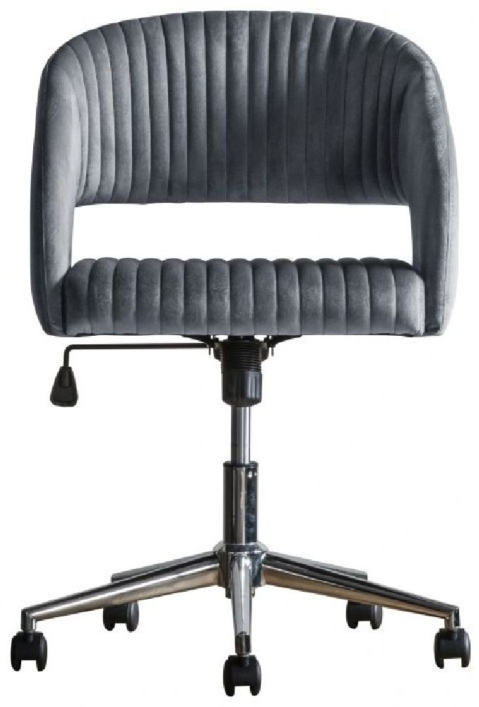 Murray Charcoal Velvet Swivel Chair