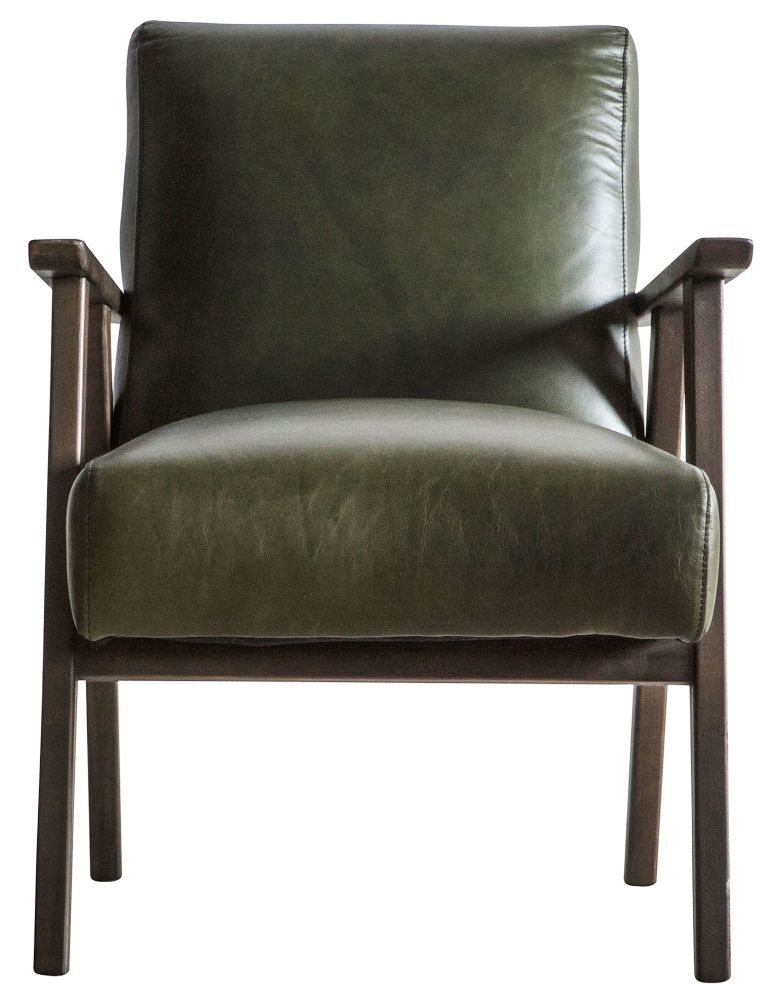 Neyland Heritage Green Leather Armchair