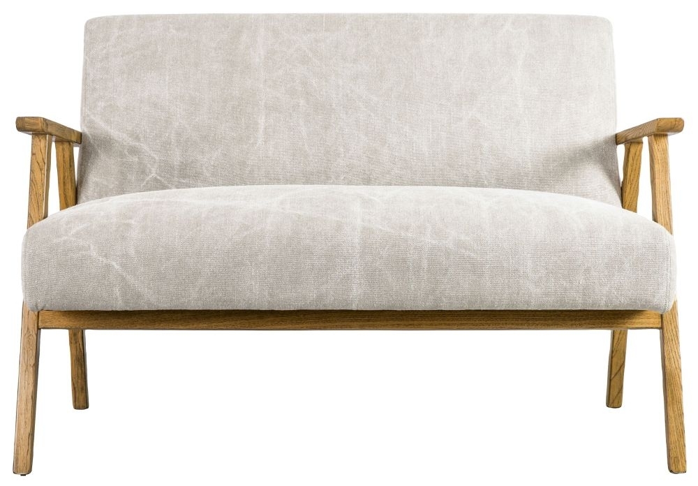 Neyland Natural Linen Fabric 2 Seater Sofa