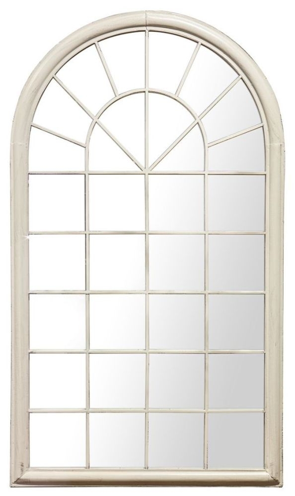 Orlanda Painted White Gatehouse Outdoor Garden Mirror