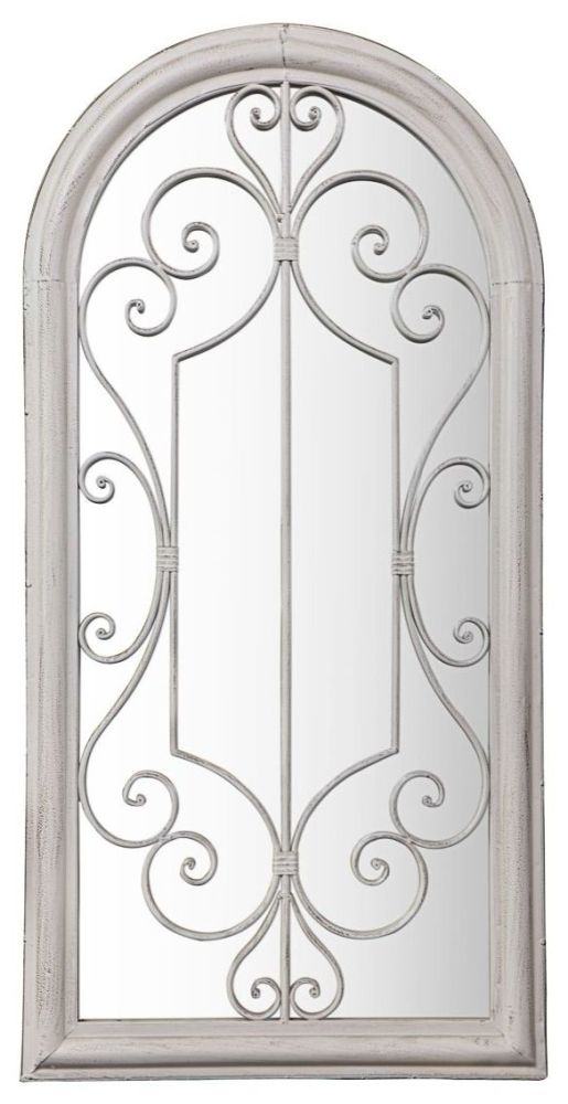 Roni Painted White Gatehouse Outdoor Garden Mirror