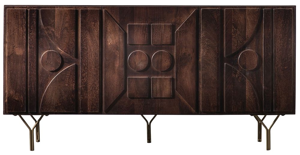 Lauryn Brown Mango Wood 3 Door Sideboard