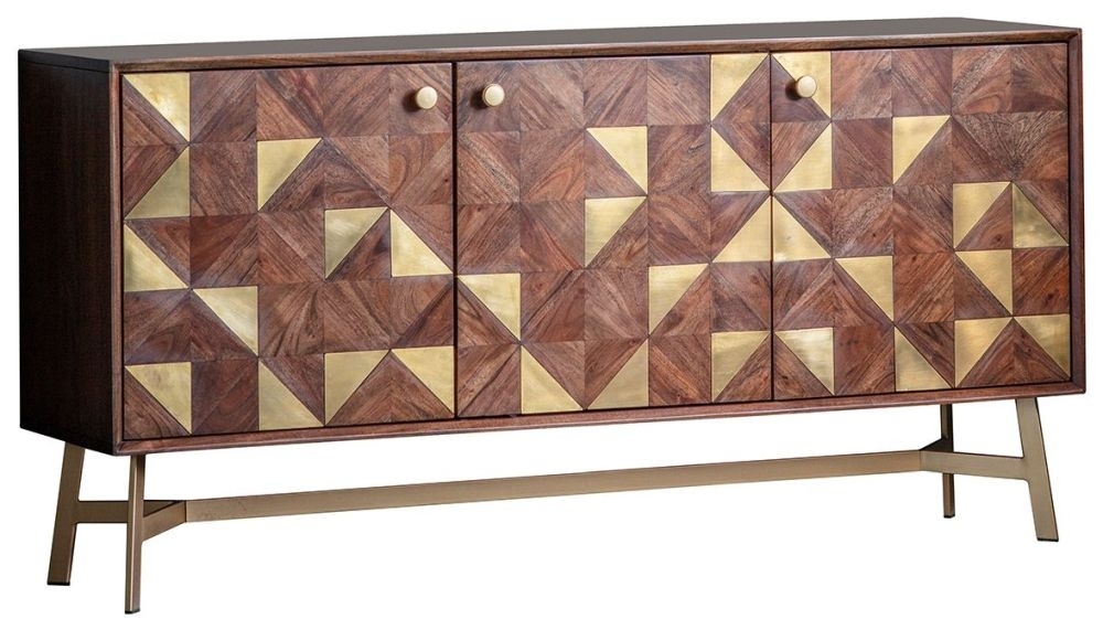 Tate Acacia Wood 3 Door Sideboard