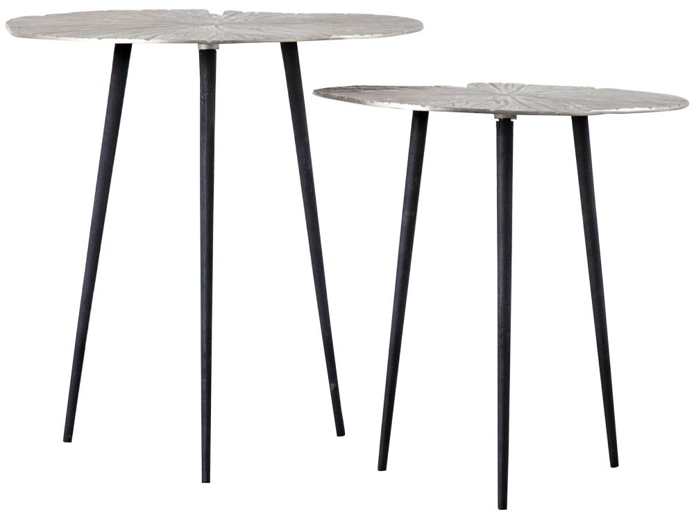 Valence Silver And Black Nest Of 2 Tables