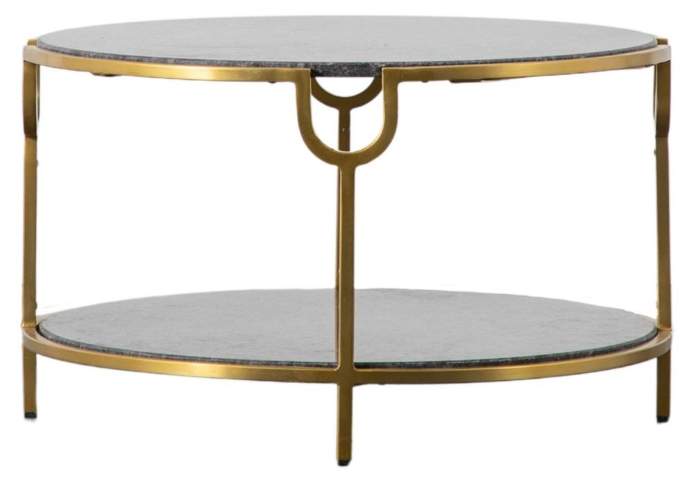 Weston Black Marble And Gold Coffee Table