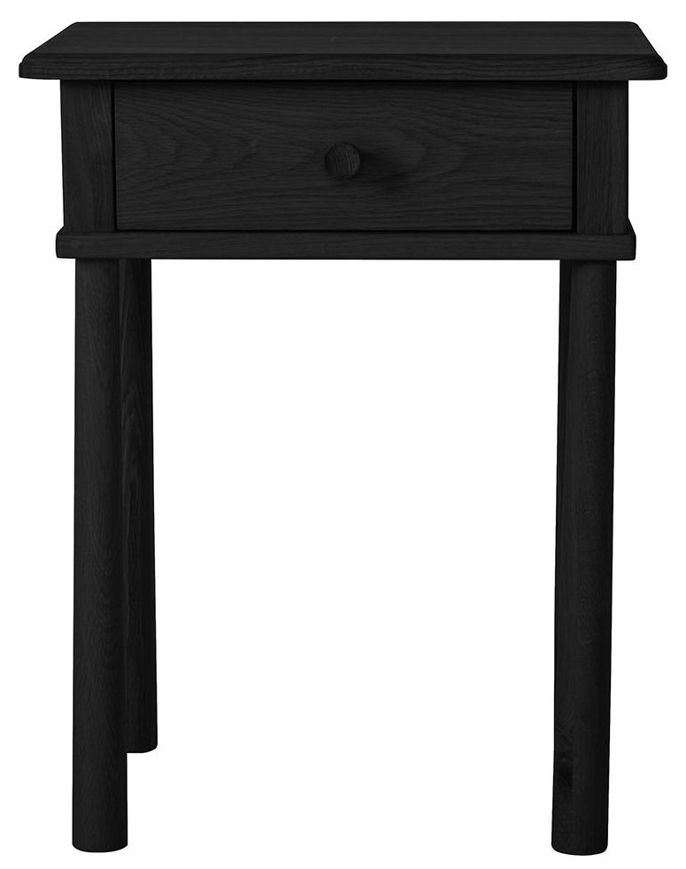 Wycombe Black 1 Drawer Bedside Table