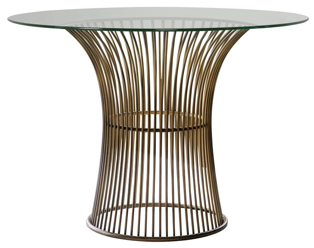 Zepplin Bronze And Glass Dining Table