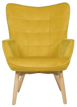Dean Ochre Fabric Winged Back Accent Chair
