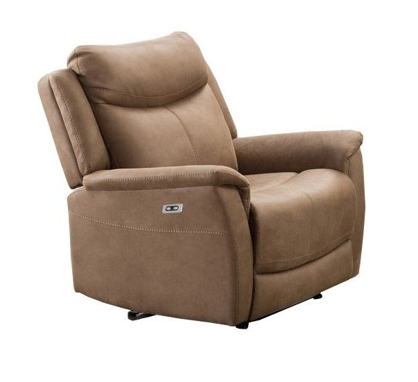 Arizona Caramel Fabric Electric Recliner Armchair