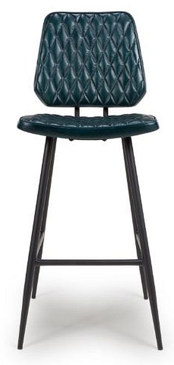 Austin Blue Genuine Buffalo Leather Barstool Sold In Pairs