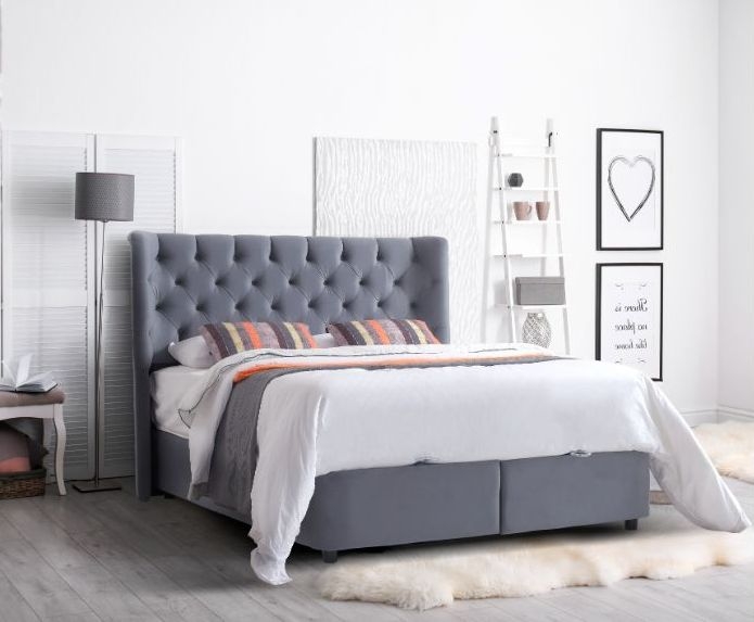 Mayfair Grey Fabric Ottoman Bed