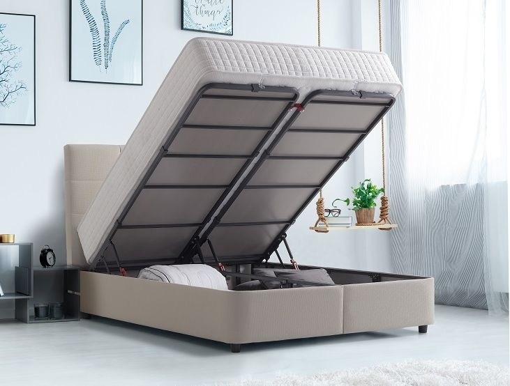 Harry Grey Velvet Fabric Ottoman Bed