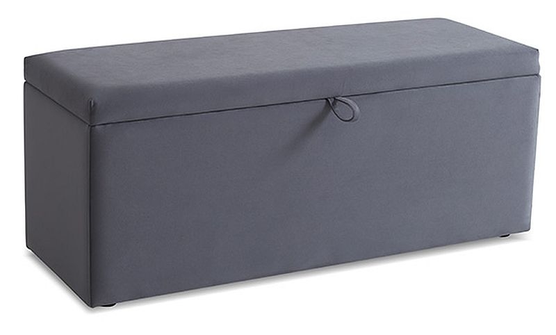 Billie Grey Velvet Fabric Storage Blanket Box