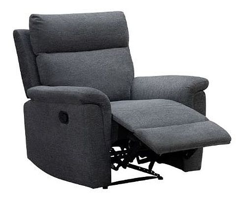 Detroit Grey Fabric 1 Seater Manual Recliner Chair
