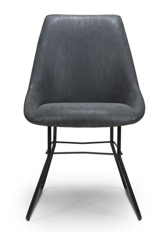 Cooper Wax Grey Faux Leather Dining Chair Sold In Pairs