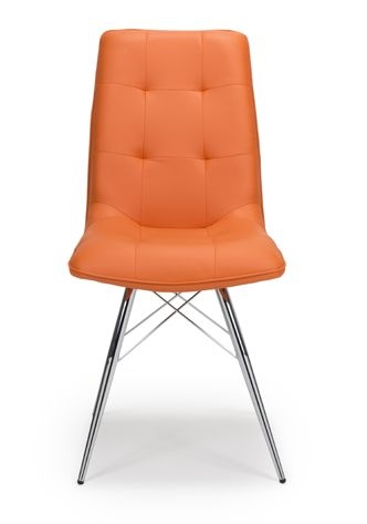Tampa Orange Faux Leather Dining Chair Sold In Pairs