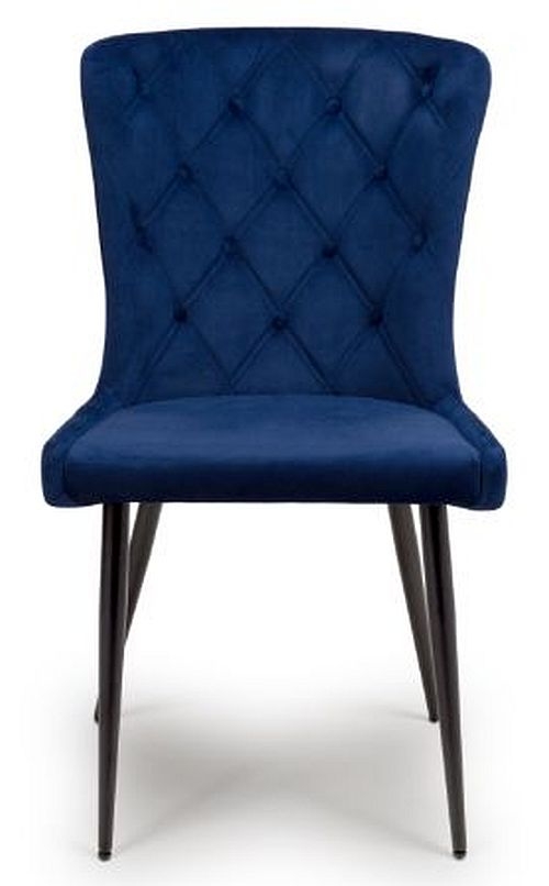 Merlin Navy Blue Fabric Dining Chair Sold In Pairs