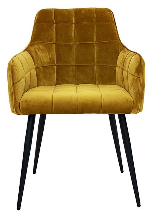 Vienna Mustard Velvet Fabric Dining Chair Sold In Pairs