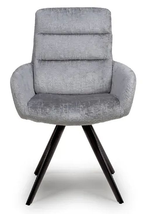 Ozzy Silver Velvet Fabric Dining Chair Sold In Pairs