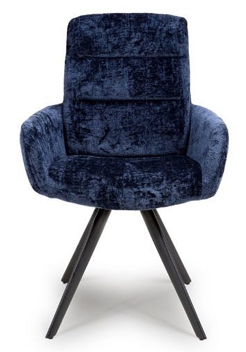 Ozzy Navy Blue Velvet Fabric Dining Chair Sold In Pairs