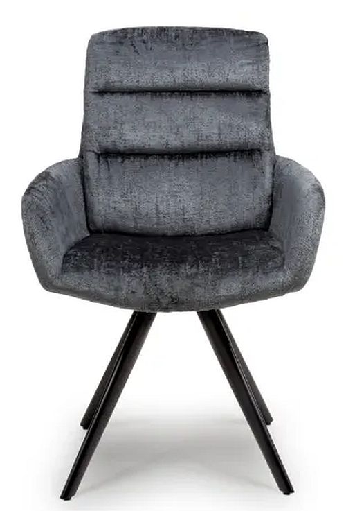 Ozzy Grey Velvet Fabric Dining Chair Sold In Pairs