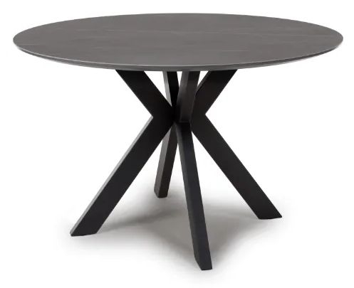 Lunar Grey Marble Effect 120cm Round Dining Table