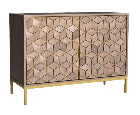 Elyse 3d Cube Mango Wood Sideboard