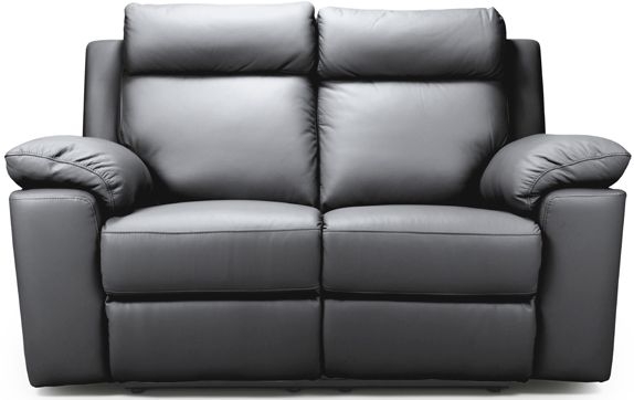 Enzo Grey Leather 2 Seater Electric Recliner Sofa