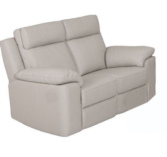 Enzo Putty Leather 2 Seater Fixed Sofa