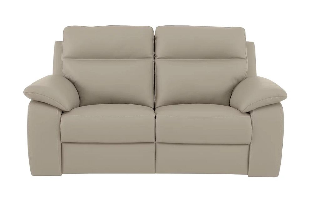 Enzo Putty Leather 3 Seater Fixed Sofa
