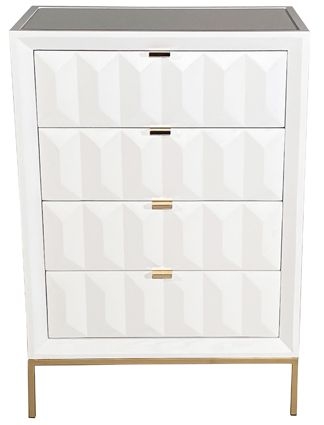 Verona White High Gloss 4 Drawer Chest