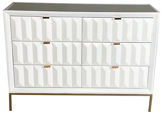 Verona White High Gloss 6 Drawer Chest