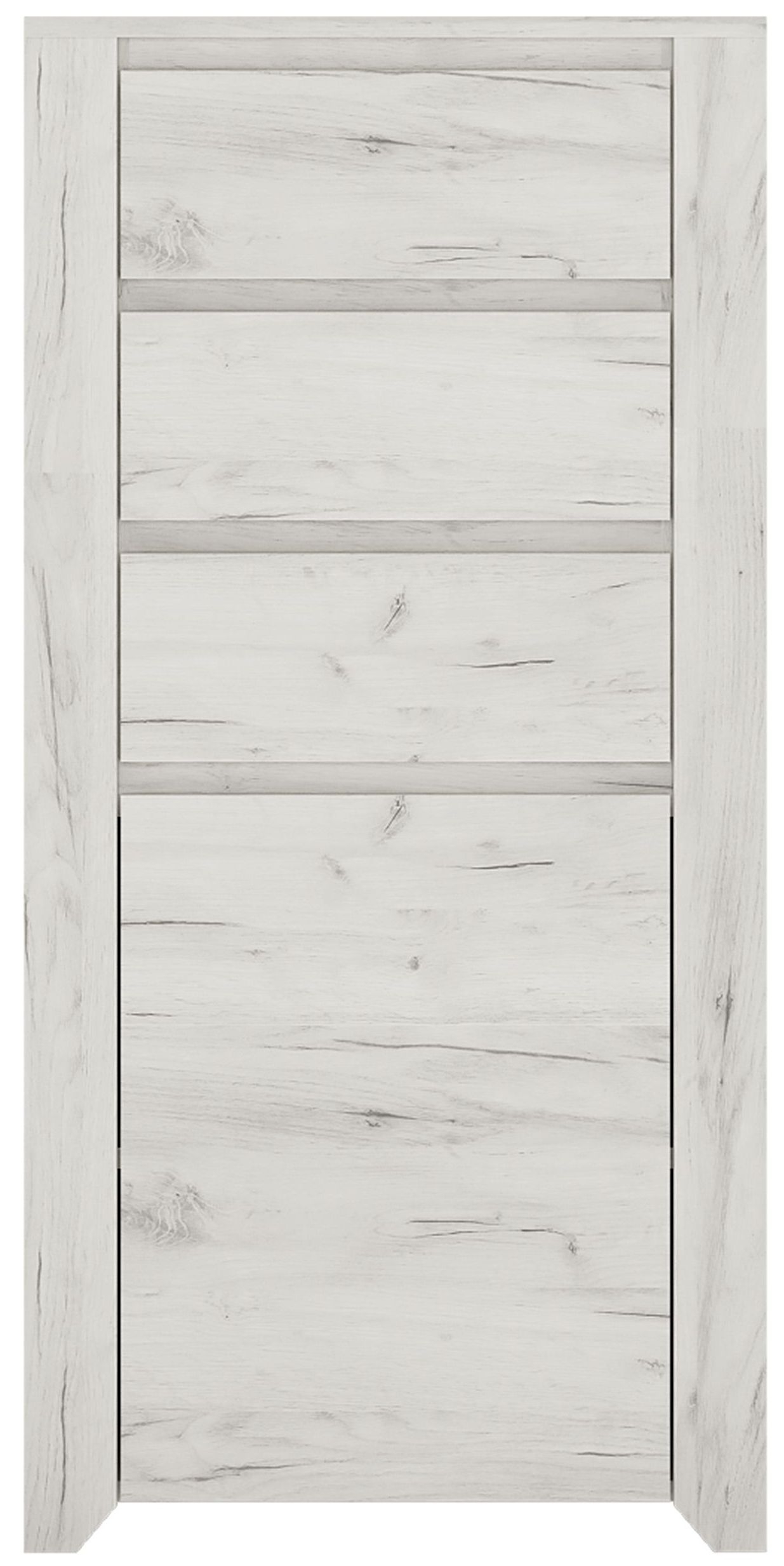 Angel 3 Drawer Combi Chest White Crafted Oak Melamine