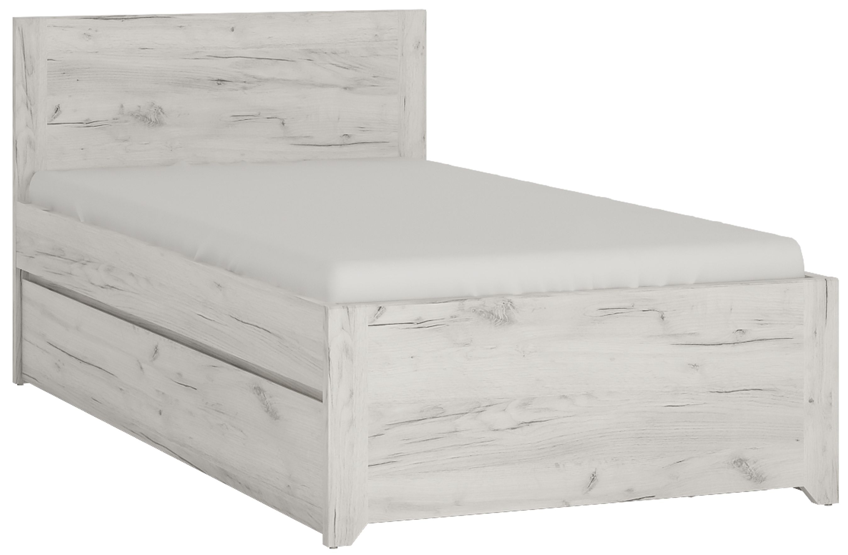 Angel Storage Bed White Crafted Oak Melamine